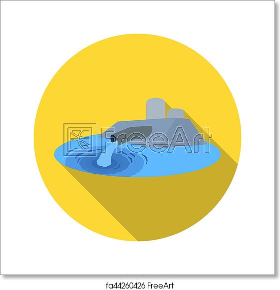 561x581 Free Art Print Of Water Treatment Plant Icon In Flat Style
