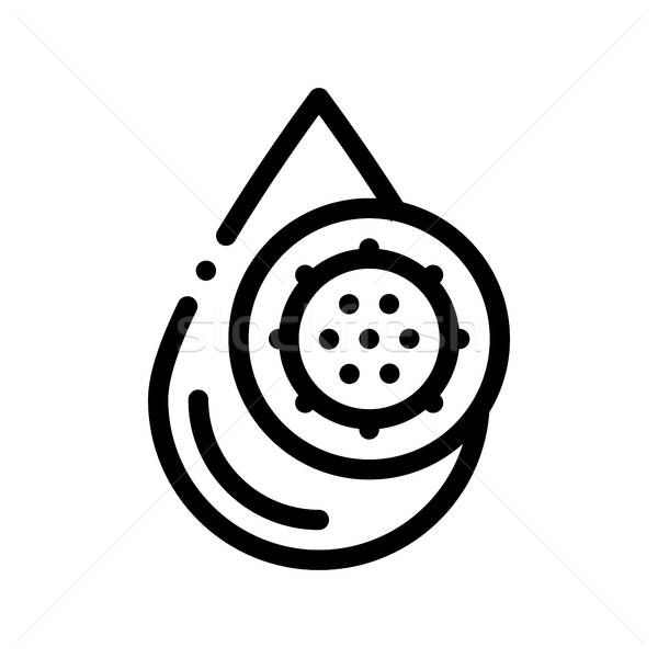 600x600 Liquid Drop With Germ Water Treatment Vector Icon Vector