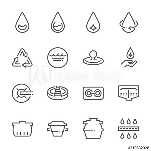 500x500 Water Treatment Plant And Septic Tank Icon Set, Perfect