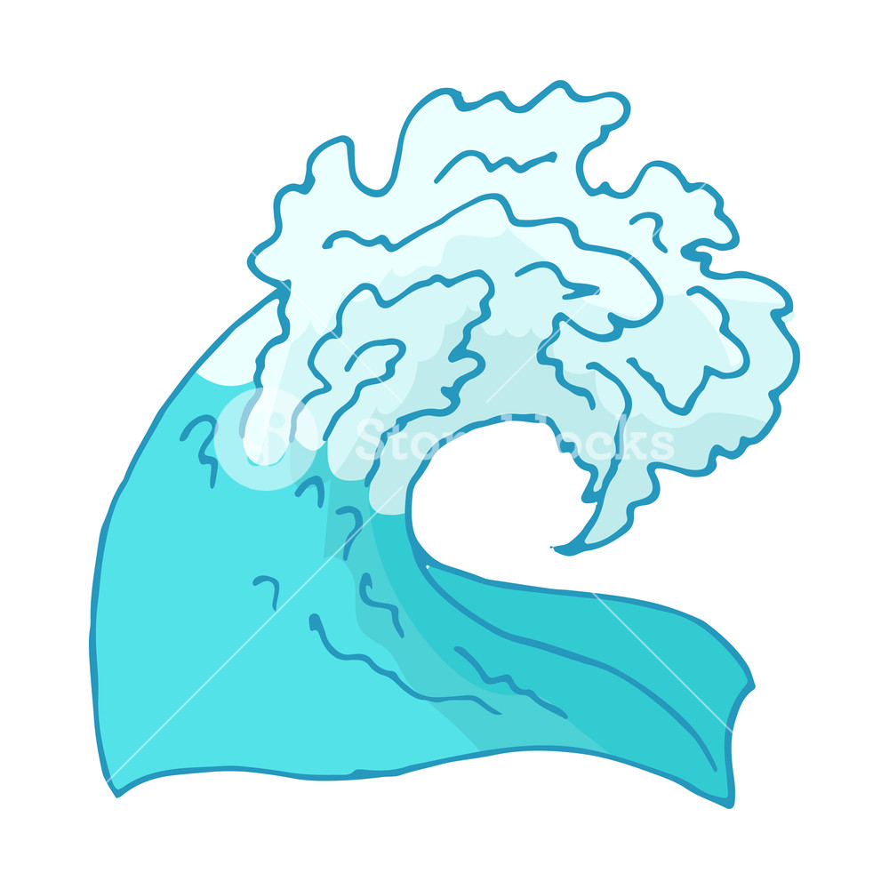 1000x1000 Water Wave Icon Isolated On White Background Royalty Free Stock