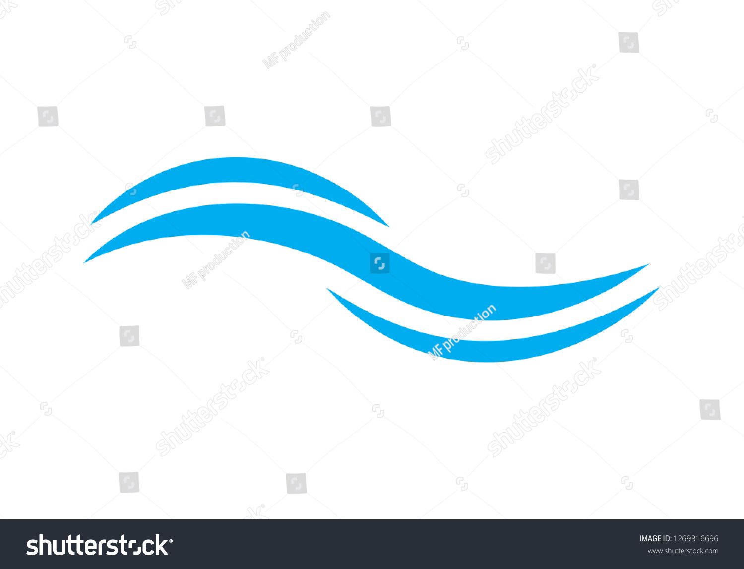 1500x1147 Water Wave Icon Isolated On White Background Flat Water Wave Icon