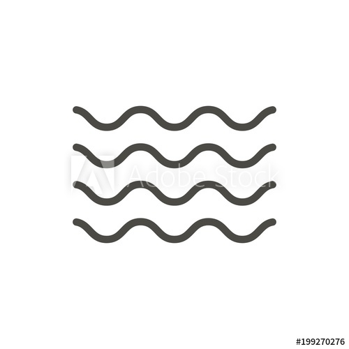 500x500 Wave Icon Vector Line Water Wave Symbol