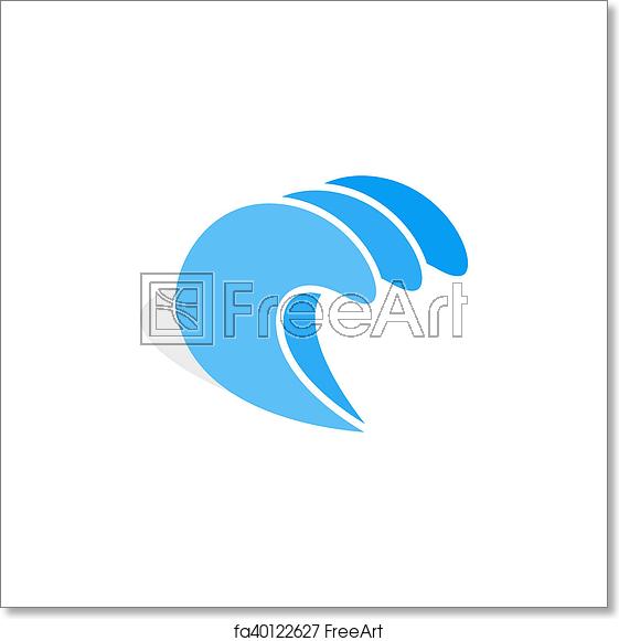 561x581 Free Art Print Of Water Wave Icon, Isometric Style Icon