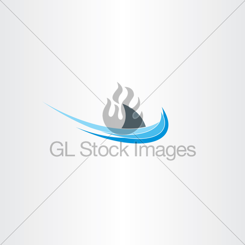 500x500 Shark Sign Sea Water Wave Icon Gl Stock Images