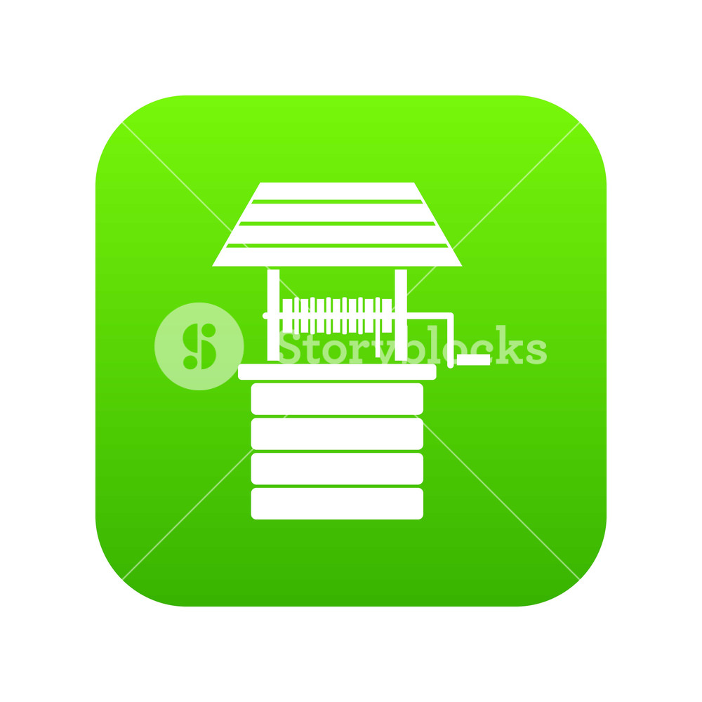 Water Well Icon Digital Green For Any Design Isolated On White 1000x1000 Water Well Icon Digital Green For Any Design Isolated On White