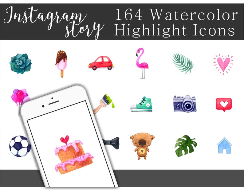 794x618 Watercolor Instagram Story Highlight Icon Instagram Story Etsy