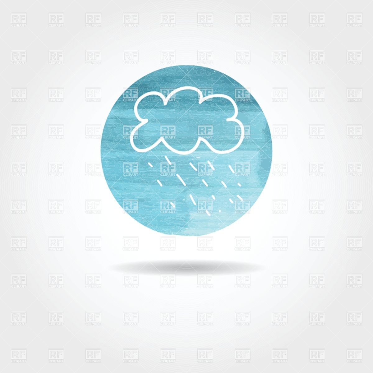 1200x1200 Round Watercolor Icon With Cloud Outline Vector Image Of Icons