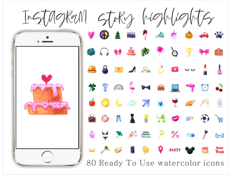 794x608 Watercolor Instagram Story Highlight Icon Instagram Story Etsy