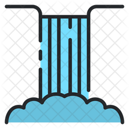 256x256 Waterfall Icon Of Colored Outline Style