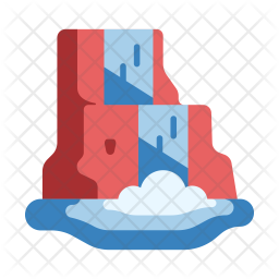 256x256 Waterfall Icon Of Flat Style