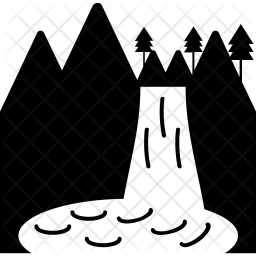 256x256 Waterfall Icon Of Glyph Style