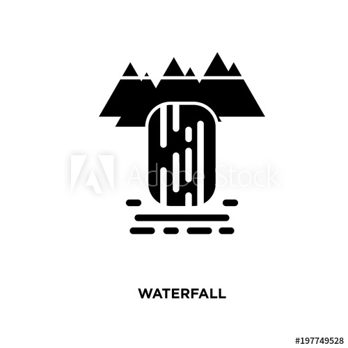 500x500 Waterfall Icon Isolated On White Background For Your Web, Mobile
