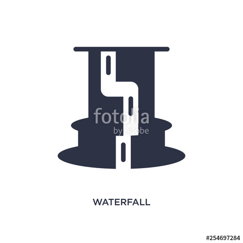 500x500 Waterfall Icon On White Background Simple Element Illustration