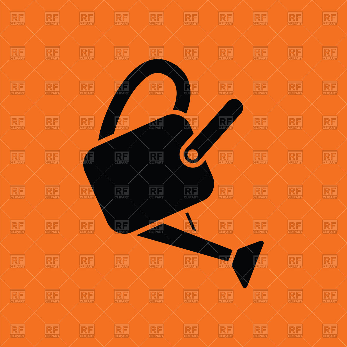 1200x1200 Watering Can Icon On Orange Background Vector Image Of Industrial