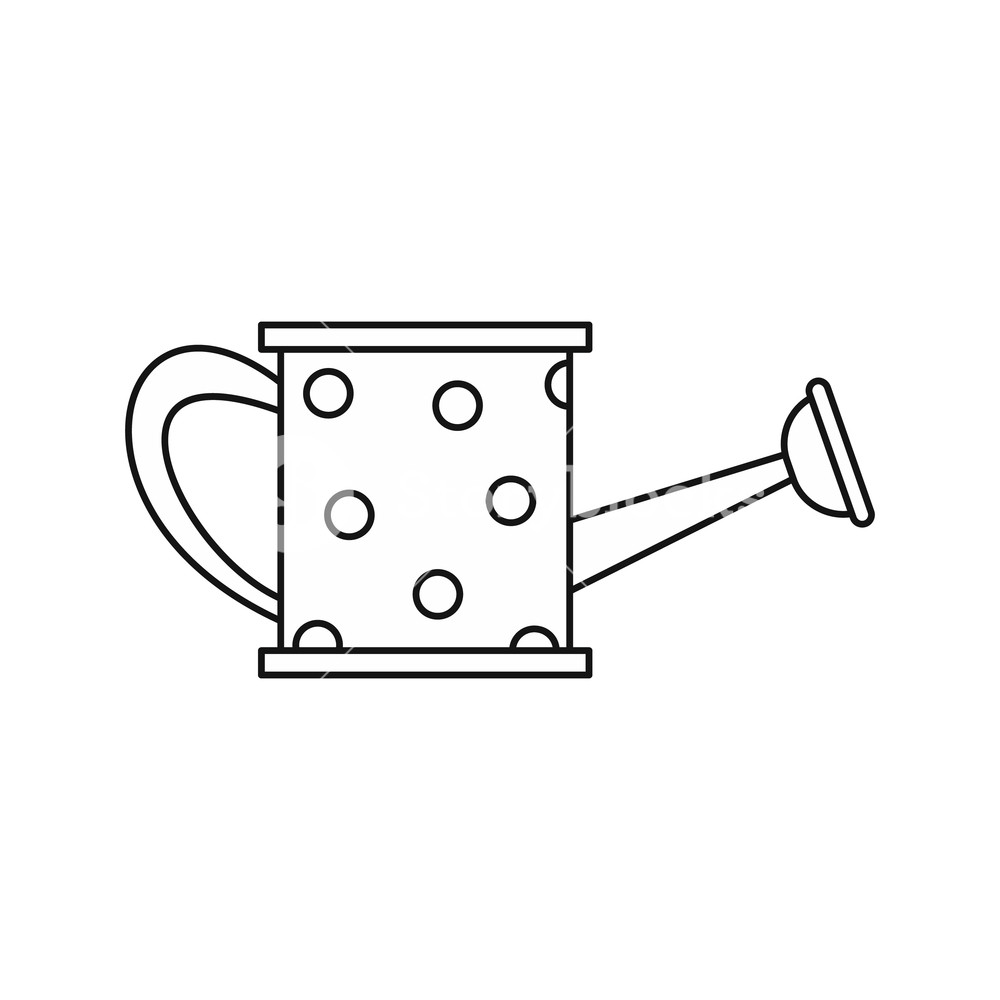 1000x1000 The Watering Can Icon In Outline Style Isolated On White