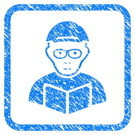 450x450 Reading Student Rubber Stamp Watermark Icon Vector Symbol