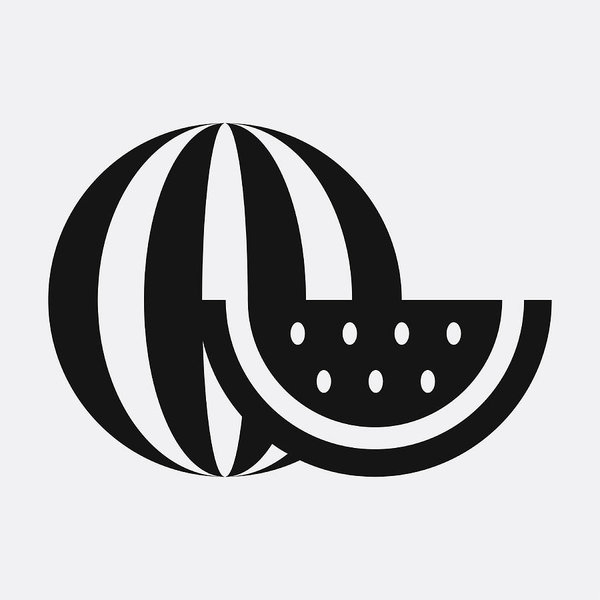 600x600 Watermelon Icon Illustration Art Print