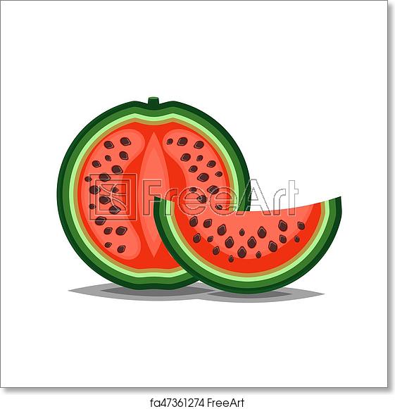 561x581 Free Art Print Of Watermelon Slised Parts Icon In Flat And Siple