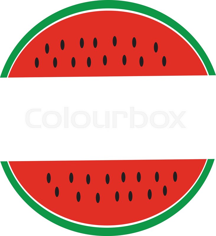 732x800 Watermelon Icon In Half Style On A Stock Vector Colourbox
