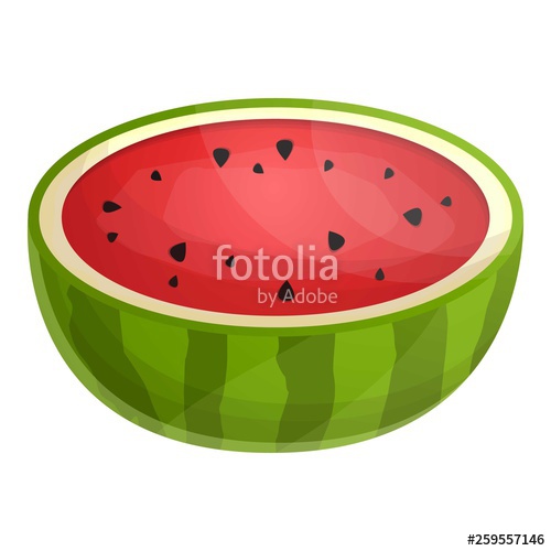 500x500 Juicy Half Watermelon Icon Cartoon Of Juicy Half Watermelon