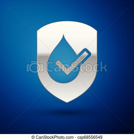 450x470 Silver Waterproof Icon Isolated On Blue Background Water