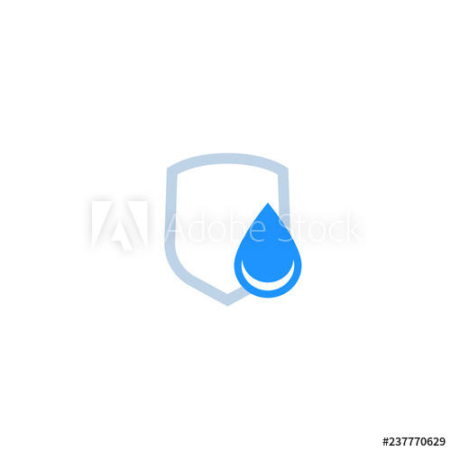 500x500 Waterproof Icon, Water Drop And Shield