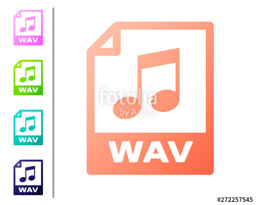 500x400 Coral Wav Document Icon Download Wav Button Icon Isolated