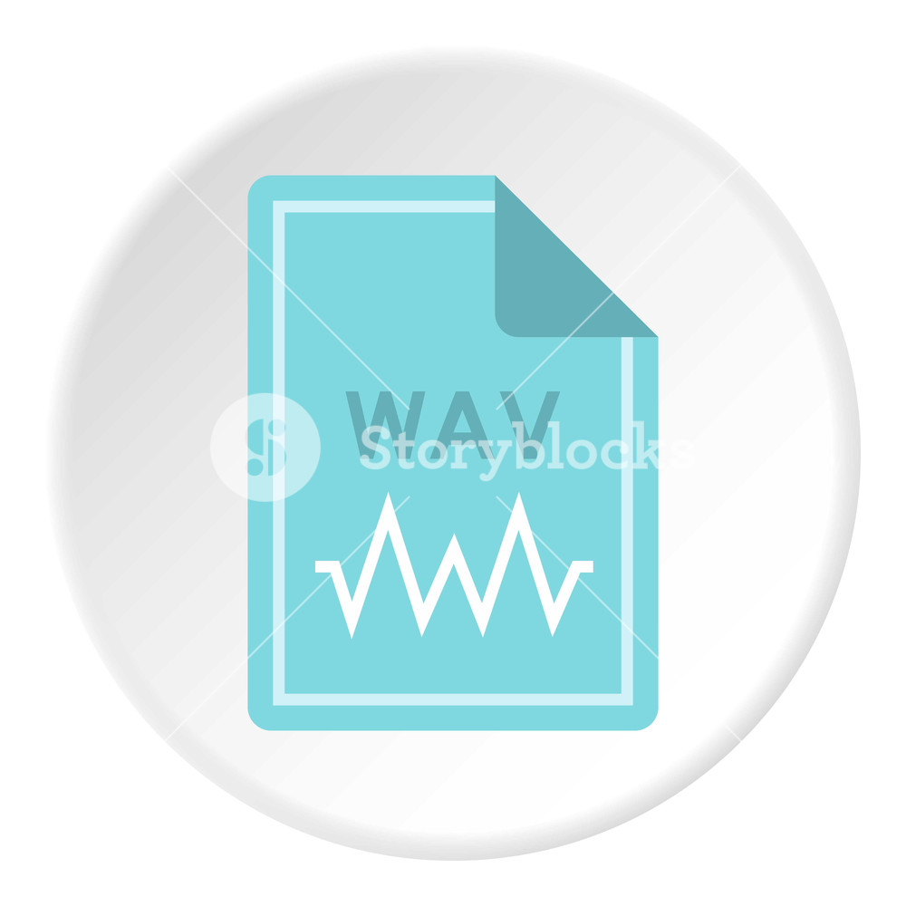 1000x1000 Wav Icon In Flat Circle Isolated Vector Illustration For Web