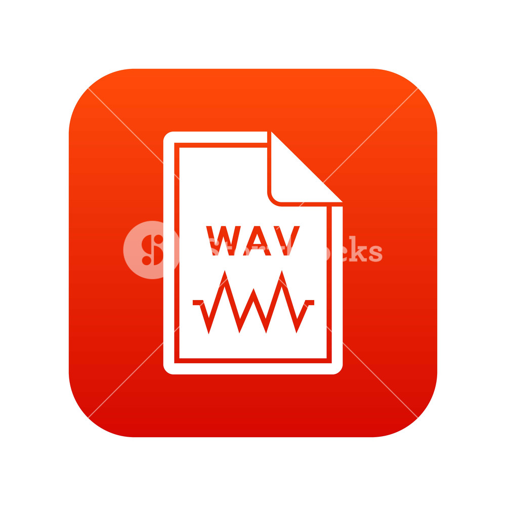1000x1000 Wav Icon Digital Red For Any Design Isolated On White Vector
