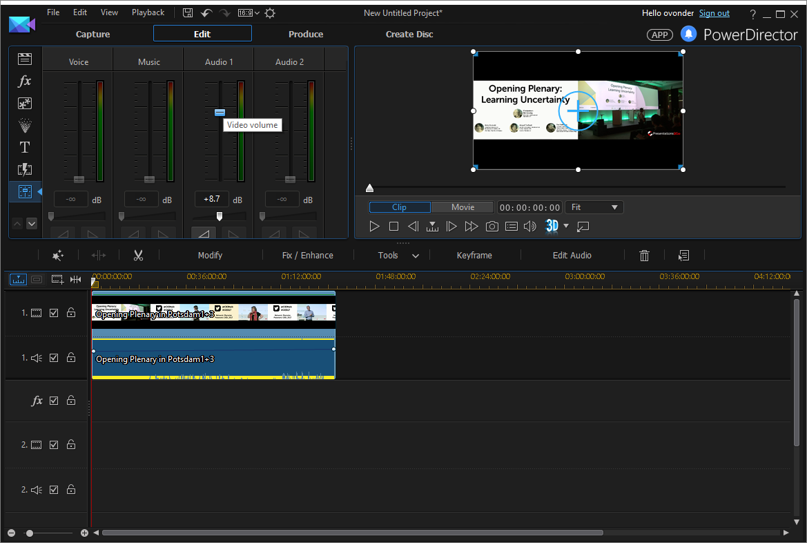 Audio Volume In Powerdirector 1169x786 Audio Volume In Powerdirector