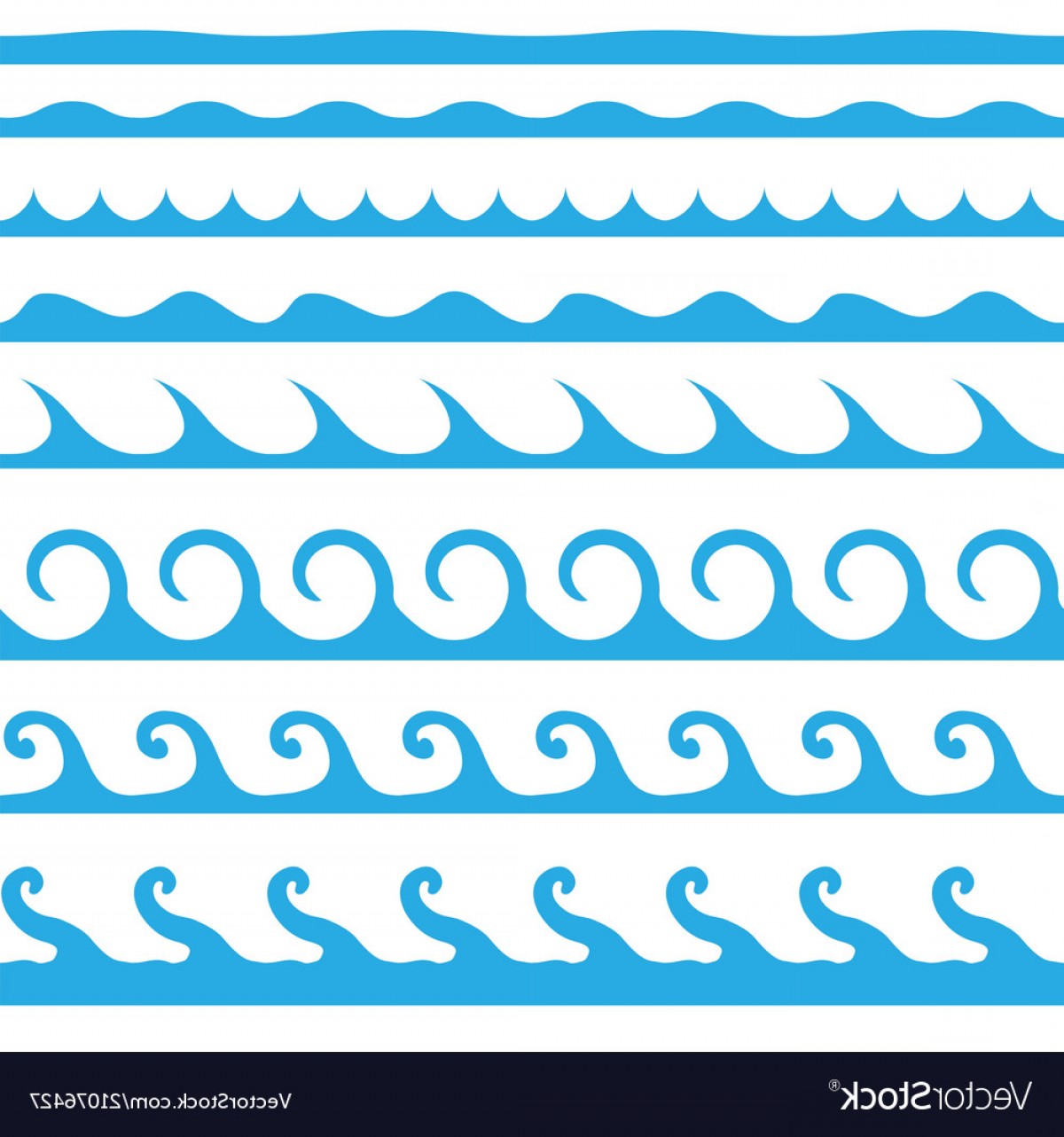 1200x1282 Blue Seamless Wave Icon Collection Isolated On Bac Vector Soidergi