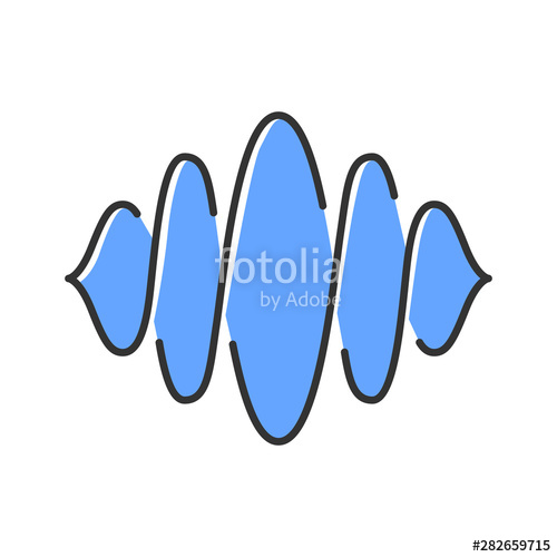 500x500 Abstract Soundwave Color Icon Sound, Audio Wave Blue Curves
