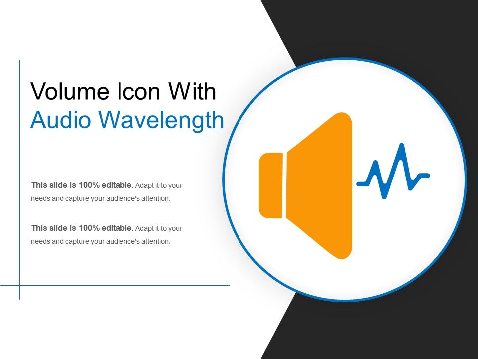 960x720 Volume Icon With Audio Wavelength Presentation Powerpoint Images