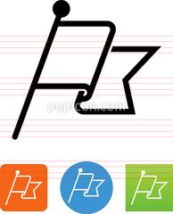 194x240 Vector Waving Flag Icon