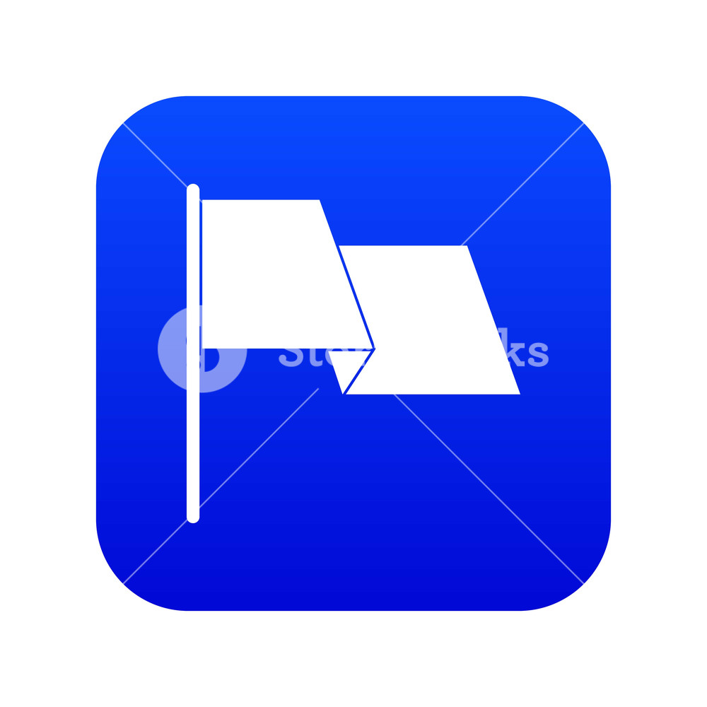 1000x1000 Waving Flag Icon Digital Blue For Any Design Isolated On White