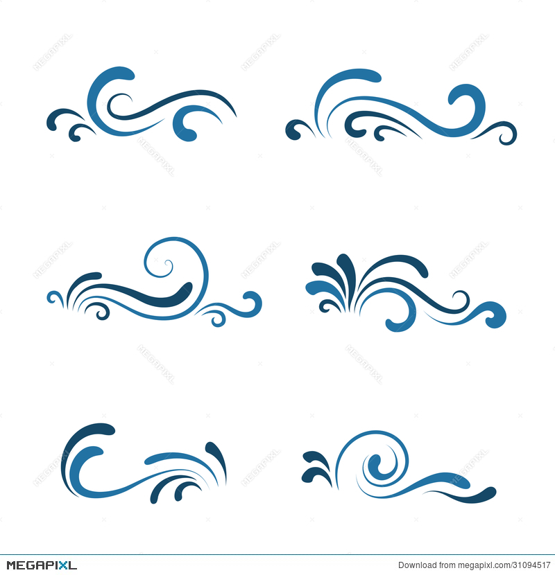 800x830 Wave Icon Set Illustration