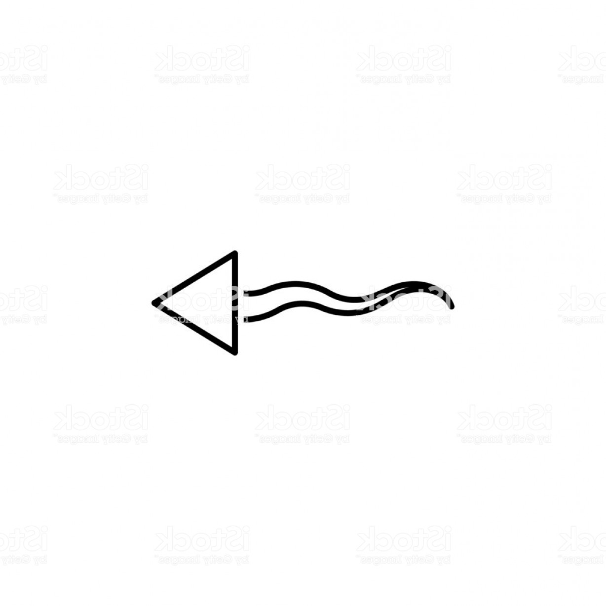 1228x1228 Wavy Arrow Icon Thin Line Icon For Website Design And Development