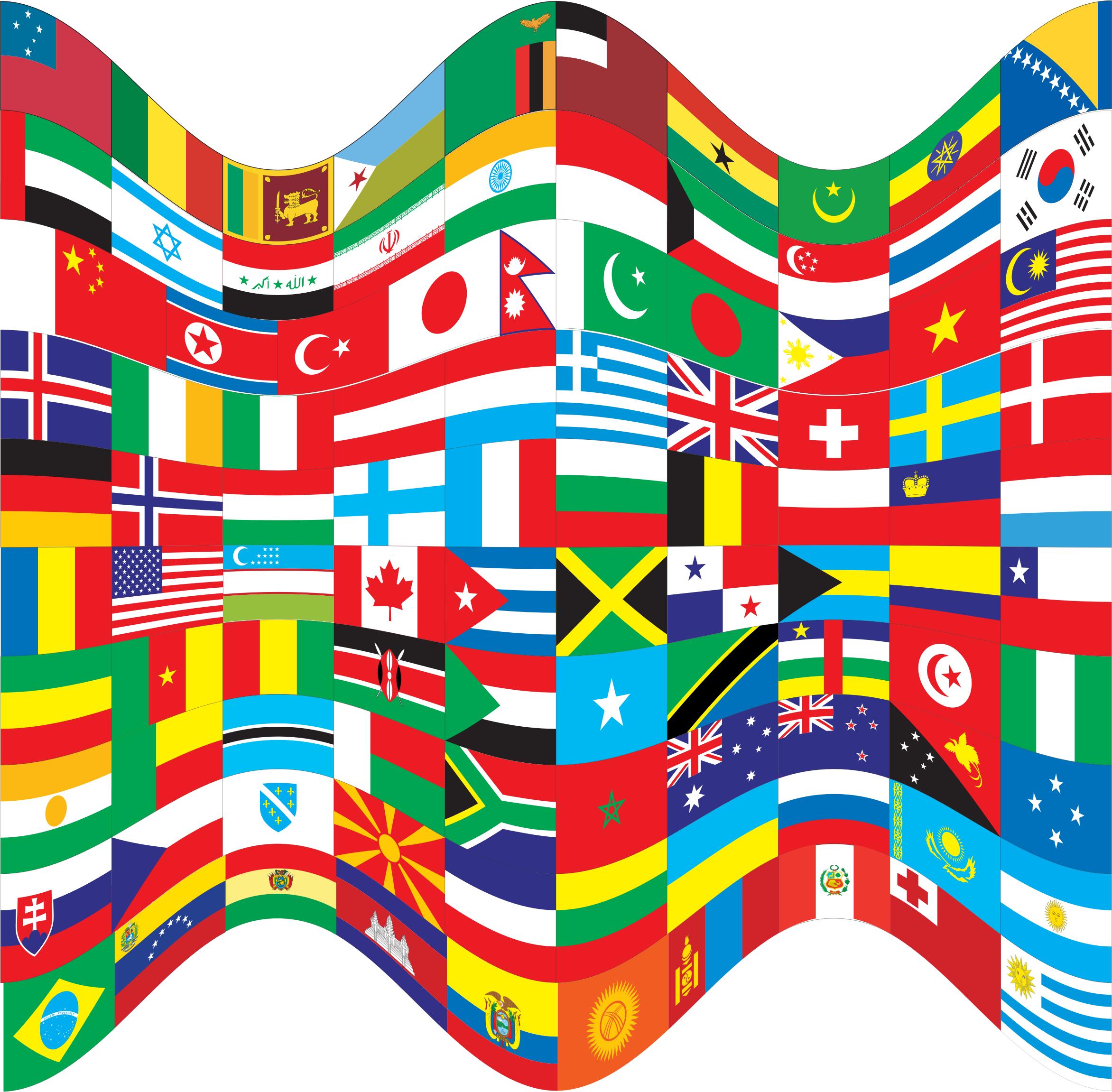 2344x2302 World Flags Wavy Icons Png