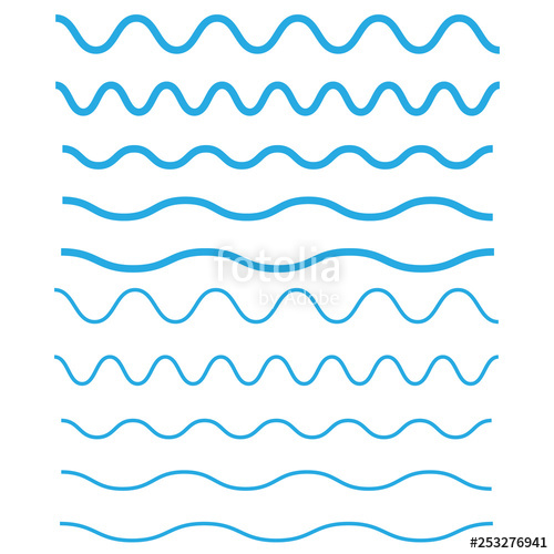 500x500 Set Of Wavy, Zigzag, Horizontal Lines Waves Outline Icon Wave