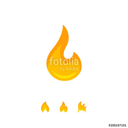 500x500 Small Minimalist Wavy Icon Showing Orange Burning Flame Element