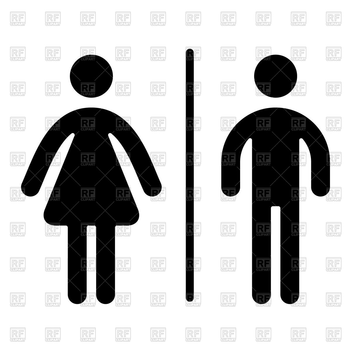 1200x1200 Black Toilet Icon, Male And Female Vector Image Of Icons