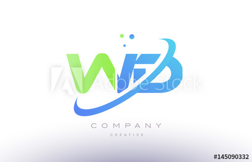 500x322 Wd W D Alphabet Green Blue Swoosh Letter Logo Icon Design