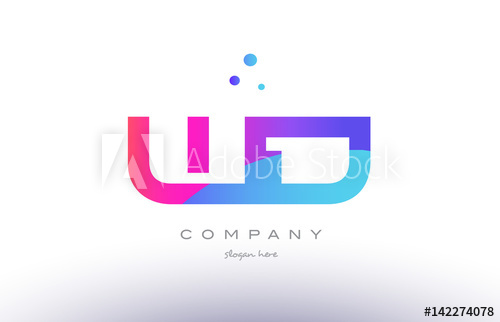 500x322 Wd W D Creative Pink Blue Modern Alphabet Letter Logo Icon
