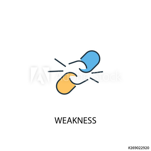500x500 Weakness Concept Colored Line Icon Simple Yellow And Blue