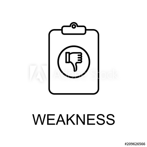 500x500 Weakness Line Icon Element Of Human Resources Signs With Name