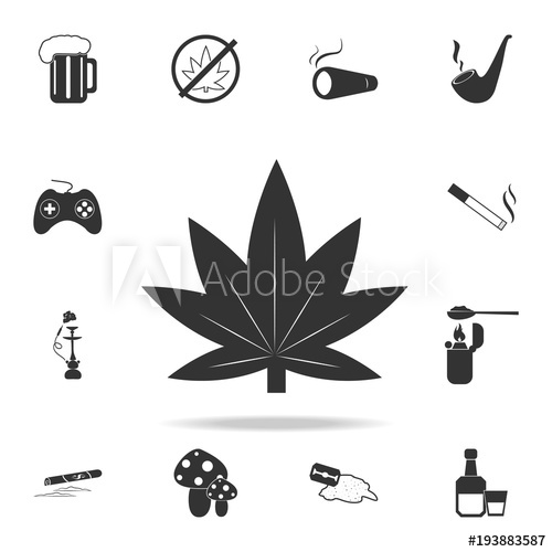 500x500 Marijuana Leaf Icon Or Cannabis Icon Set Of Human Weakness