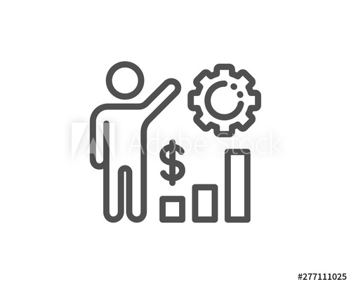 500x405 Employees Wealth Line Icon Work Results Sign Money Chart Symbol