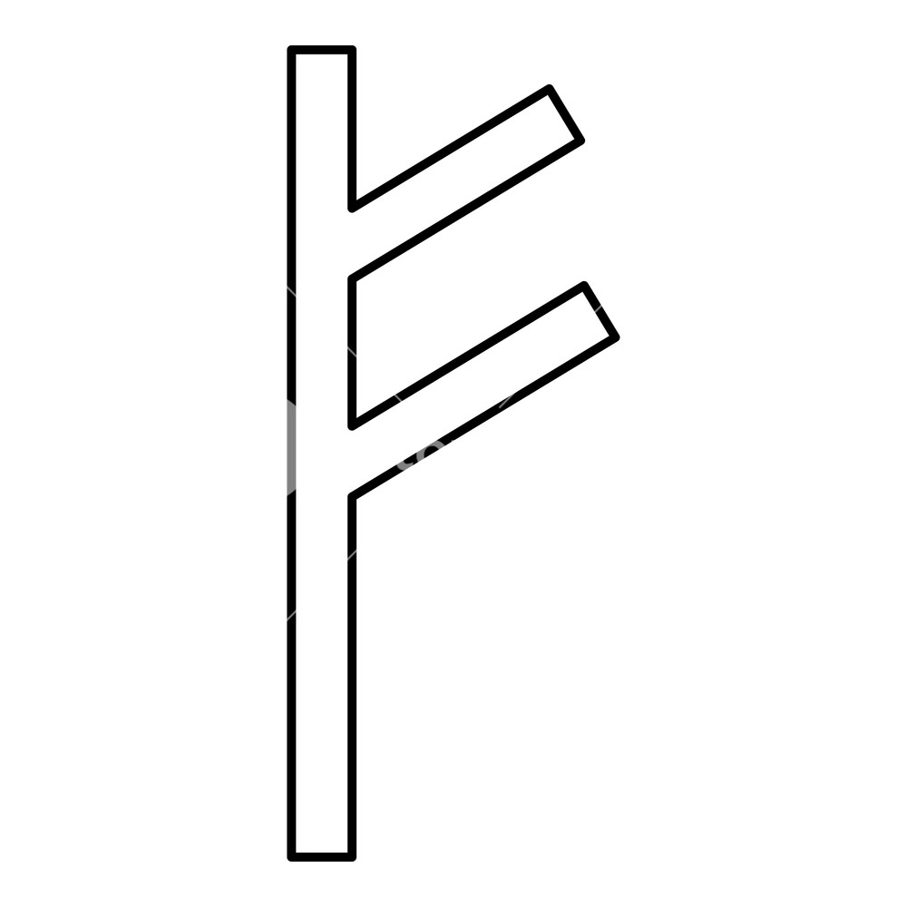 1000x1000 Fehu Rune F Symbol Feoff Own Wealth Icon Black Color Vector
