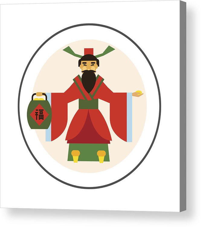666x750 Chinese God Of Wealth Icon Acrylic Print