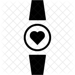 256x256 Fitness, Tracker, Watch, Heartbeat, Wearable Icon Of Glyph Style